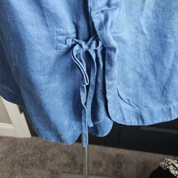 J. Jill Love Linen Top Tunic Shirt Button Down Large Lagenlook - Picture 5 of 10